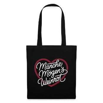 Manche mögens weinrot - Stoffbeutel - Schwarz - Vorne