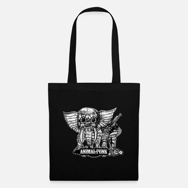 Mr. Elephant AnimalPunk SteamPunk - Tote Bag - black