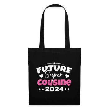 Future Super Cousine 2024 Annonce Grossesse - Sac en tissu - noir - Devant