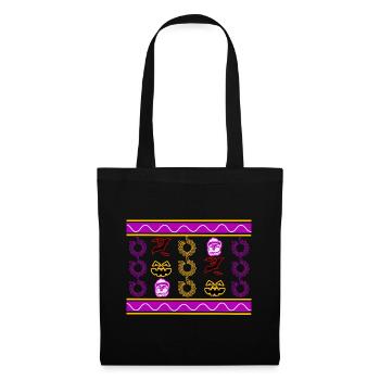 Ugly Halloween Sweater Skull Pumpkin Bat - Tote Bag - black - Front