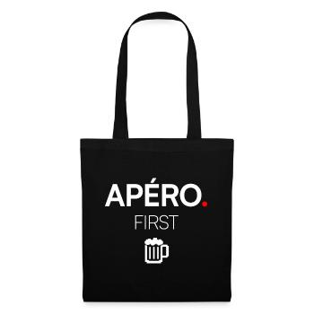 APERO FIRST | Aperitif humor t-shirt - Tote Bag - black - Front