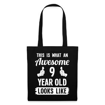 This Is What An Awesome 9 Year Old Looks Like - Stoffbeutel - Schwarz - Vorne