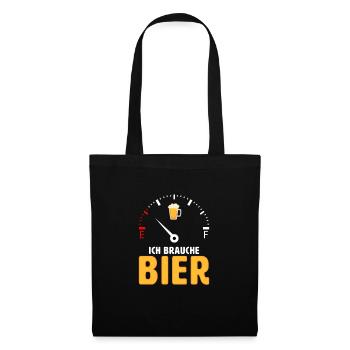 Ich brauche Bier Radler Brauerei Geschenk - Stoffbeutel - Schwarz - Vorne