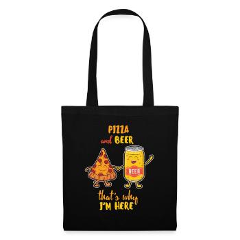 Pizza And Beer that´s why I´m here - Stoffbeutel - Schwarz - Vorne