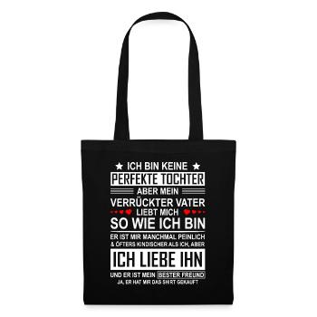Vater Tochter Geschenk Papa Mädchen Geburtstag - Stoffbeutel - Schwarz - Vorne