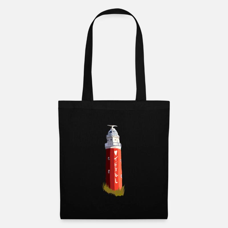 Texel Liebe Der Leuchturm Eierland Fans Geschenk - Stoffbeutel - Schwarz