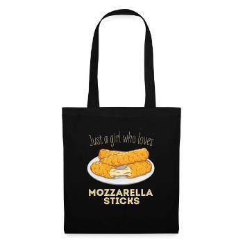 juste une fille qui aime les bâtons de mozzarella - Sac en tissu - noir - Devant