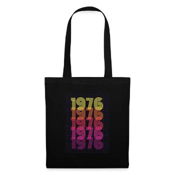 1976 Rétro cadeau d’anniversaire vintage - Sac en tissu - noir - Devant