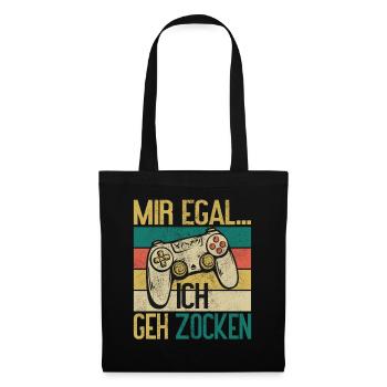 Mir egal ich geh zocken Gamer - Stoffbeutel - Schwarz - Vorne