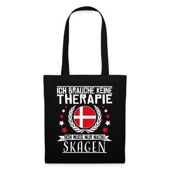 Ich brauche keine Therapie - Skagen - Stoffbeutel - Schwarz - Vorne