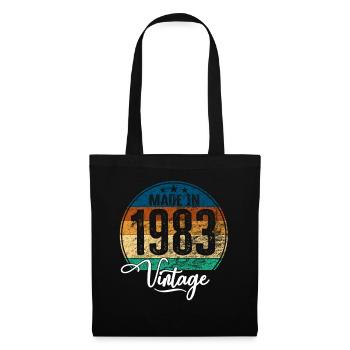 Vintage Made in 1983 Geburtsjahr 1983 Geburtstag - Stoffbeutel - Schwarz - Vorne