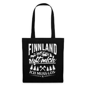 Finnland ruft mich - Ich muss los - Stoffbeutel - Schwarz - Vorne