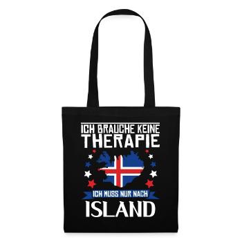 Ich brauche keine Therapie - Island - Stoffbeutel - Schwarz - Vorne