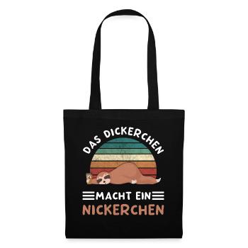 Das Dickerchen Macht Ein Nickerchen Morgenmuffel - Stoffbeutel - Schwarz - Vorne