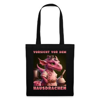 Vorsicht Vor Dem Hausdrachen - Stoffbeutel - Schwarz - Vorne