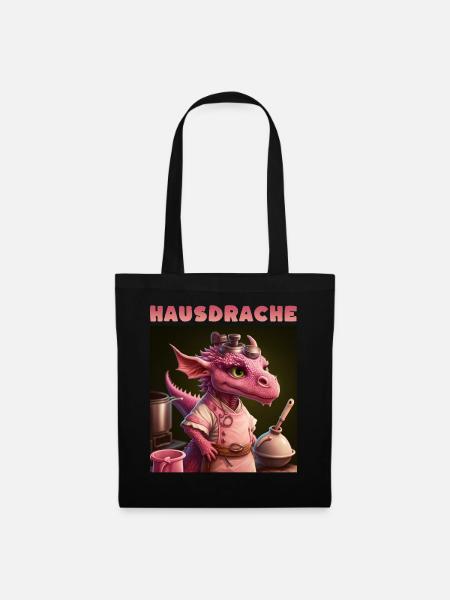 Hausdrache Hausdrachen Mutter Schwiegermama - Stoffbeutel - Schwarz