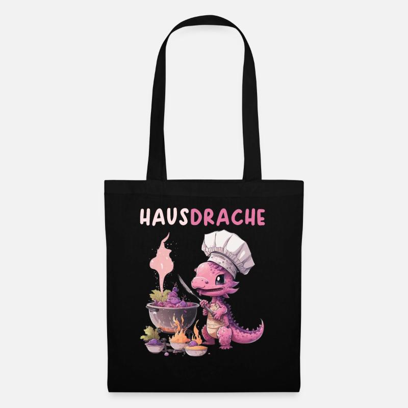 Hausdrache Hausdrachen Mutter Schwiegermama - Stoffbeutel - Schwarz