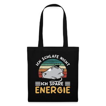 Ich Schlafe Nicht Ich Spare Energie Morgenmuffel - Stoffbeutel - Schwarz - Vorne