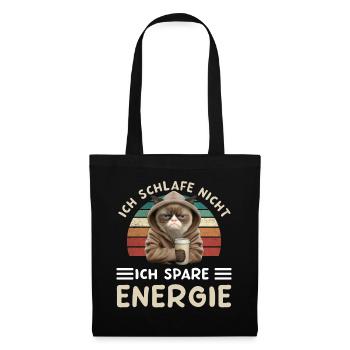 Ich Schlafe Nicht Ich Spare Energie - Stoffbeutel - Schwarz - Vorne