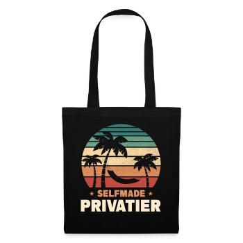 Selfmade Privatier - Stoffbeutel - Schwarz - Vorne