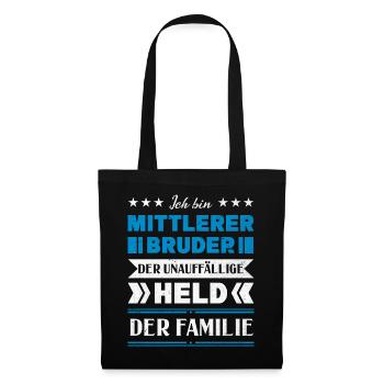 Mittelkind Sandwichkind Mittlerer Bruder - Stoffbeutel - Schwarz - Vorne