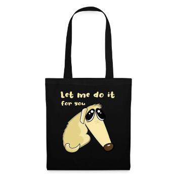 Barsoi Hund Borzoi Hund Let Me Do It For You - Stoffbeutel - Schwarz - Vorne