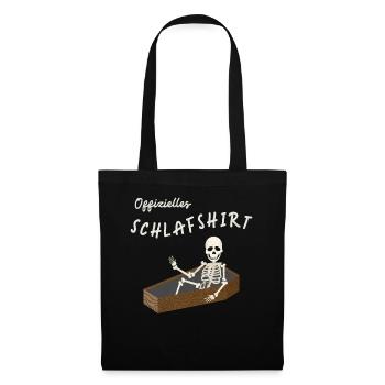 Skeleton Official Sleeping Shirt - Tote Bag - black - Front