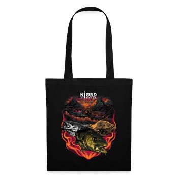 Islande Pêche # Njørd Fisker - Sac en tissu - noir - Devant