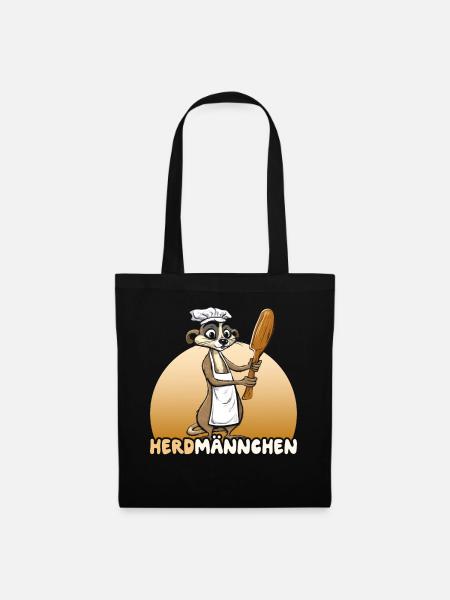 Herdmännchen Erdmännchen Koch - Stoffbeutel - Schwarz