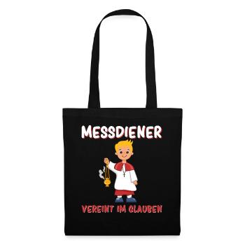 Messdiener Vereint im Glauben - Stoffbeutel - Schwarz - Vorne