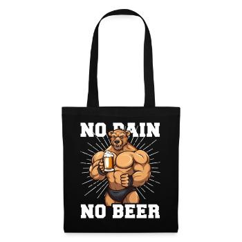 Bodybuilder Gym Bier No Pain No Beer - Tote Bag - black - Front