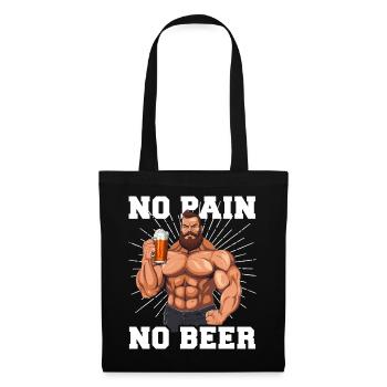 Bodybuilder Gym Bier No Pain No Beer - Tote Bag - black - Front