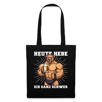 Bodybuilder Gym Beer | Today I'm lifting very hard - Tote Bag - black - Front