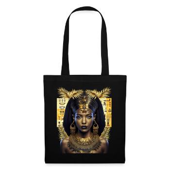 Belle Femme Noire Egypte Hiéroglyphes - Sac en tissu - noir - Devant