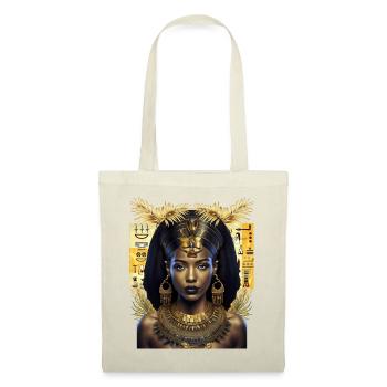 Belle Femme Noire Egypte Hiéroglyphes - Sac en tissu - nature - Devant