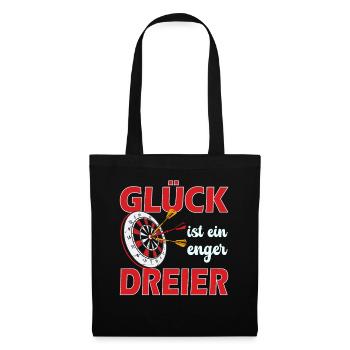 Glück ist ein enger Dreier - Stoffbeutel - Schwarz - Vorne