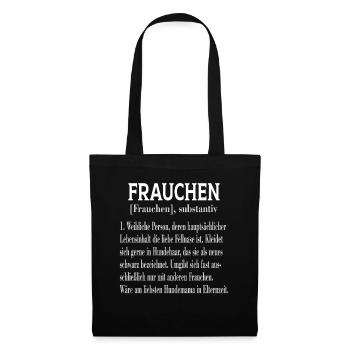 Frauchen substantiv - Stoffbeutel - Schwarz - Vorne