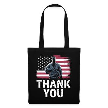 Soldat militaire vétéran - Sac en tissu - noir - Devant