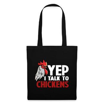 Funny Chicken For Men Women Crazy Chicken Farmer - Tote Bag - black - Front