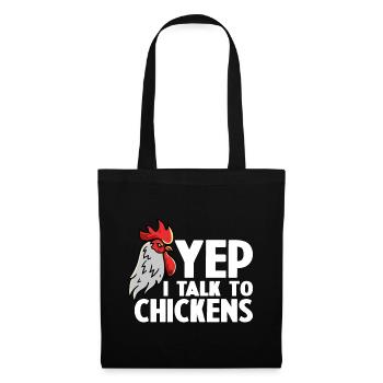 Funny Chicken For Men Women Crazy Chicken Farmer - Tote Bag - black - Front