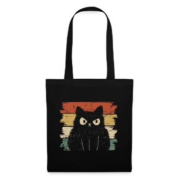 Chat en colère en vintage - Sac en tissu - noir - Devant