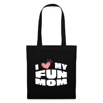I Love Heart My Fun Mom For Son Daughter - Tote Bag - black - Front