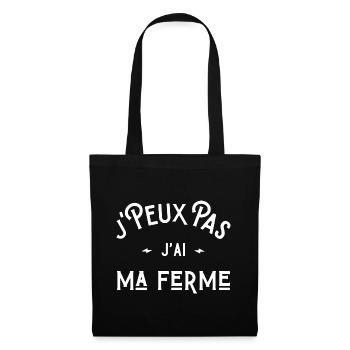 je peux pas j'ai ma ferme idée cadeau humour - Sac en tissu - noir - Devant