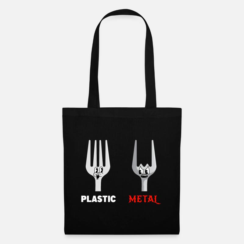 Gabel Plastic Metal Musik - Stoffbeutel - Schwarz