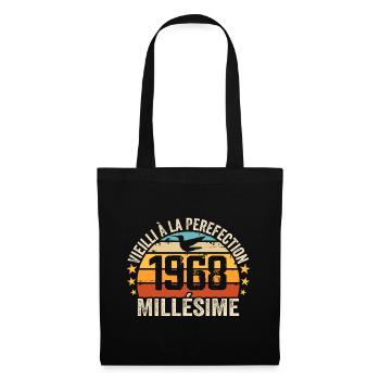 Jahrgang 1968 Retro 1968 Geburtstagsgeschenk - Stoffbeutel - Schwarz - Vorne