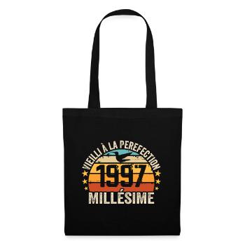 Jahrgang 1997 Retro Geburtstagsgeschenk 1997 - Stoffbeutel - Schwarz - Vorne