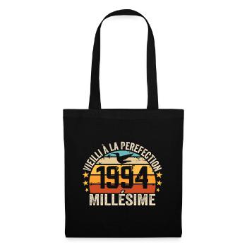 Millésime 1994 Cadeau D’anniversaire Rétro 1994 - Sac en tissu - noir - Devant