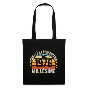 Jahrgang 1976 Retro 1976 Geburtstagsgeschenk - Stoffbeutel - Schwarz - Vorne