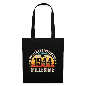 Millésime 1944 Cadeau D’anniversaire Rétro 1944 - Sac en tissu - noir - Devant