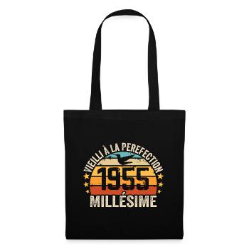Millésime 1955 Cadeau D’anniversaire Rétro 1955 - Sac en tissu - noir - Devant